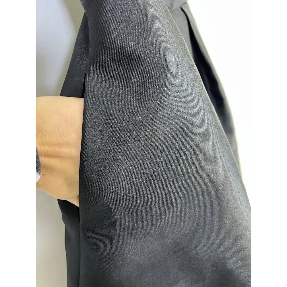 Alfred Sung Black Sleeveless Satin Twill Jewel Neck Dress Gown Womens 4 - Picture 5 of 11